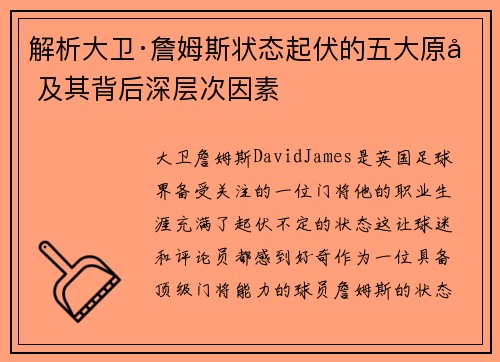 解析大卫·詹姆斯状态起伏的五大原因及其背后深层次因素